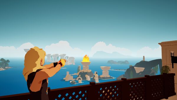 Protagoniste avec une fronde visant au loin dans Many Nights a Whisper